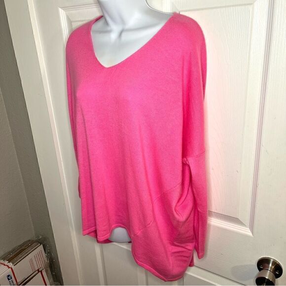 Red Dress Miracle I’ll Wait For You Relaxed Dolman Knit Sweater Top Pink ML - Picture 5 of 12